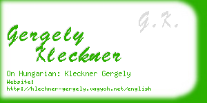 gergely kleckner business card